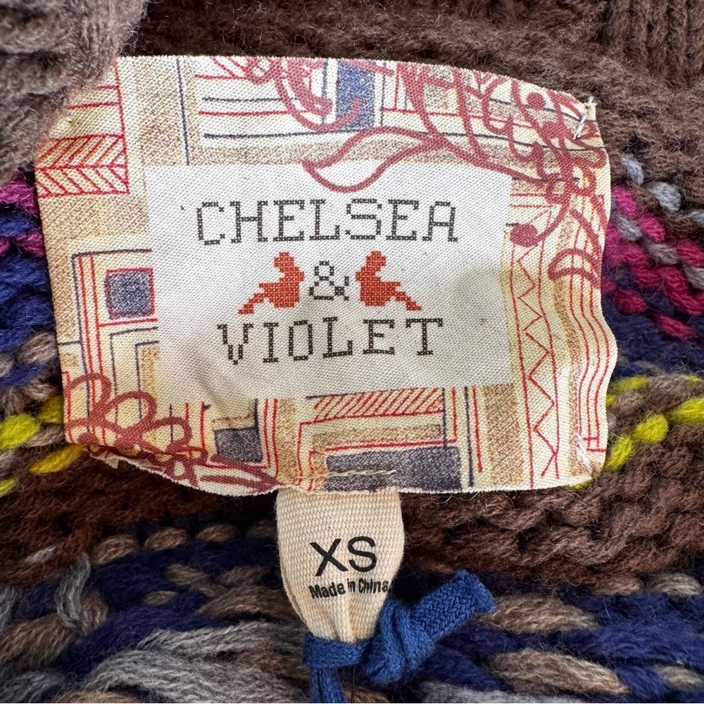 NWT Chelsea & Violet Chunky Boho Cardigan Sweater Size XS - Picture 5 of 13